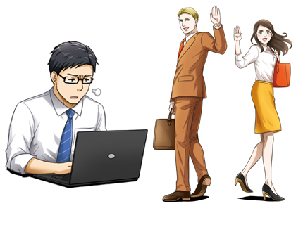 『5時に帰るドイツ人、5時から頑張る日本人 ドイツに27年住んでわかった 定時に帰る仕事術（SB新書）』 表紙イラスト
